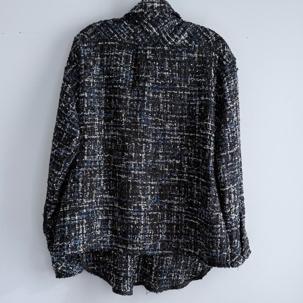 CHARLIE LUCIANO Tweed Overshirt Unisex XS Plaid Academial Shaket Fall Jacket - Picture 4 of 16